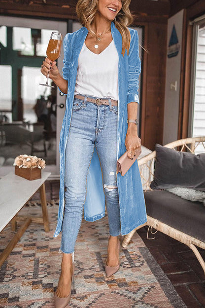 CM | elegante abrigo largo de terciopelo