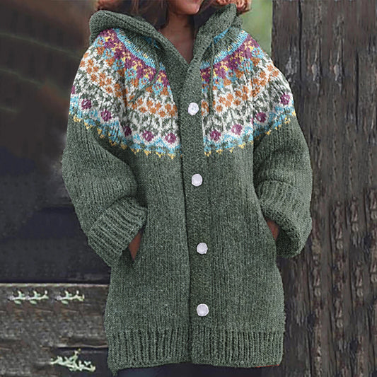Vintage Button Down Icelandic Pattern Cardigan Sweater elevenforest