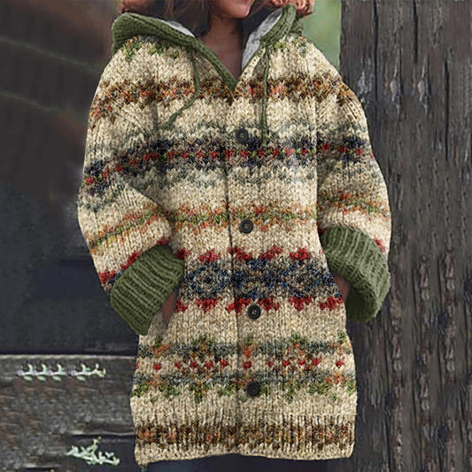 Vintage Tribal Icelandic Pattern Cardigan Sweater elevenforest