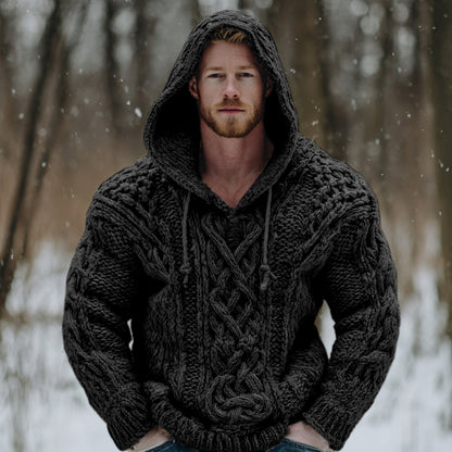 Vintage Fairman Island Jacquard Thick Warm Hooded Sweater artswardrobe