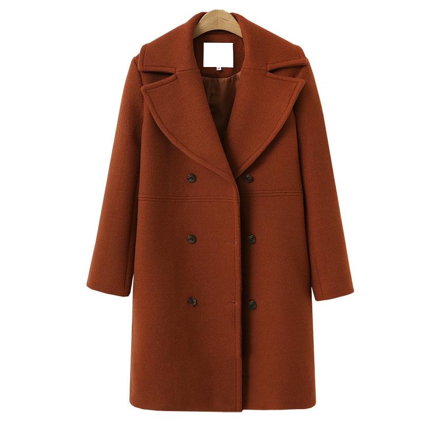 Casual Woolen Double-Breasted Coat