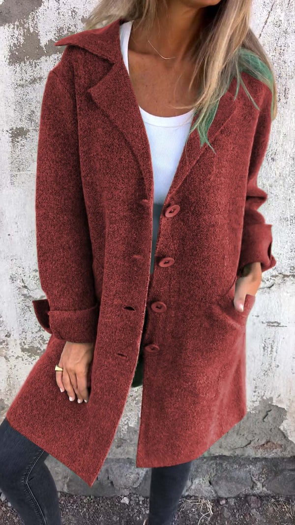 CM | Teni™ Chaqueta larga, informal y elegante con prácticos bolsillos.