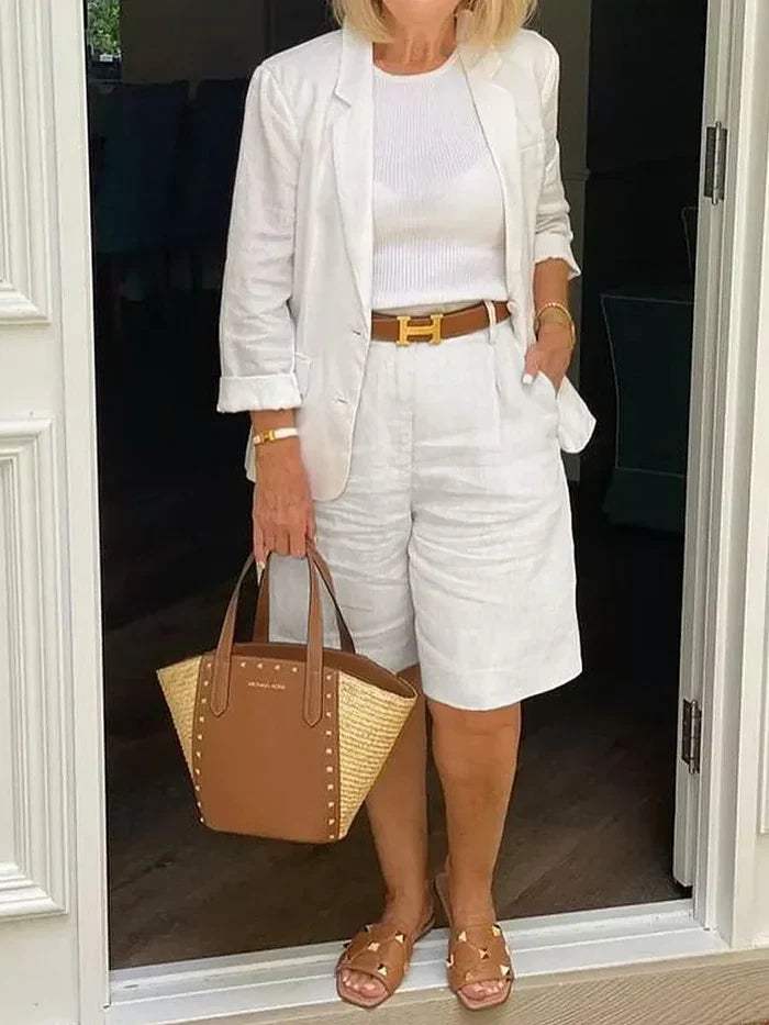 CM | Elegante blazer y pantalones cortos - Con estilo - Ideal para los días cálidos