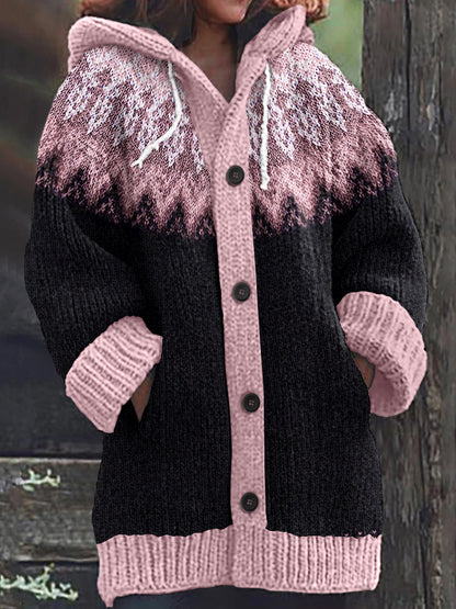 Vintage Tribal Icelandic Pattern Cozy Cardigan Sweater artswardrobe