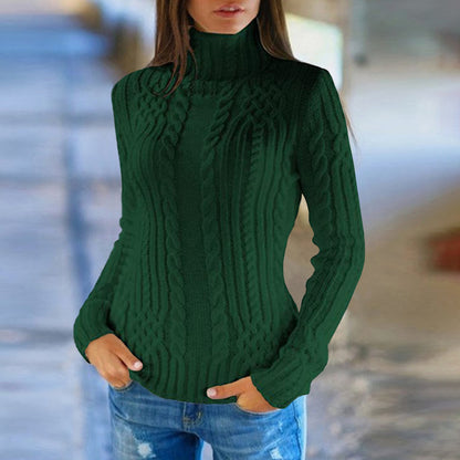 Vintage Solid Turtleneck Long Sleeve Sweater elevenforest