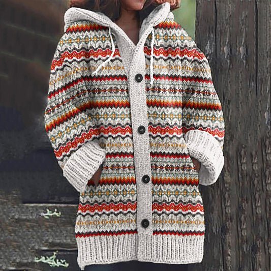 Vintage Icelandic Ethnic Floral Knitted Warm Cardigan Sweater elevenforest