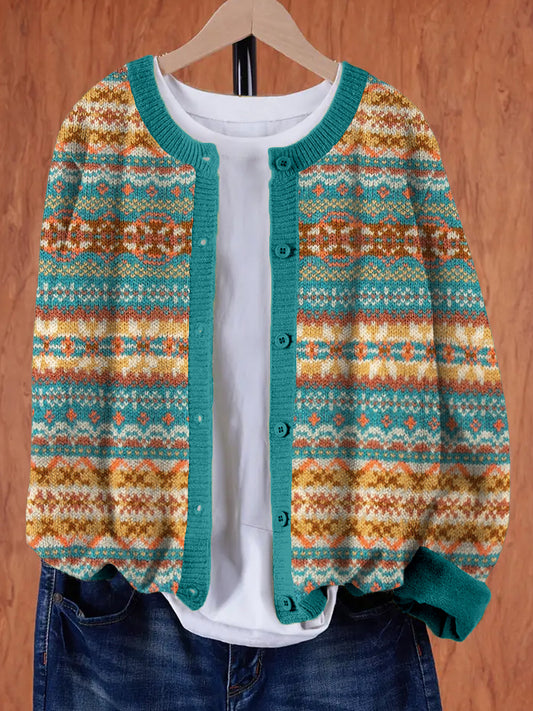 Vintage Scottish Fairisle Knit Pattern Cozy Cardigan elevenforest