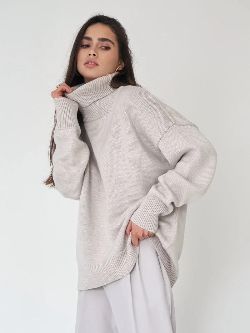 CM | MW - Acogedor jersey oversize con cuello alto
