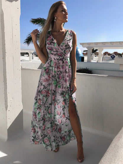 KL | Armie vestido de verano de gasa estampada