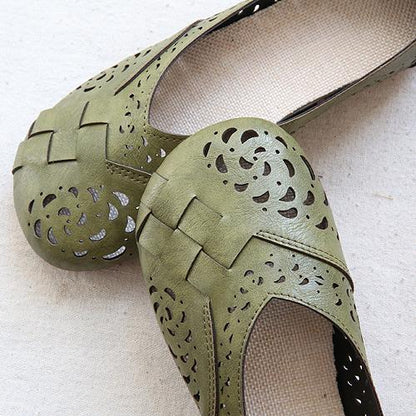 KL | Bailarinas de piel transpirable de estilo vintage