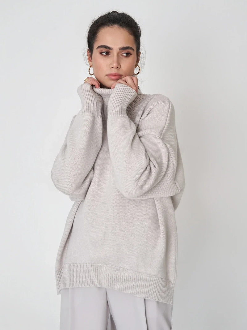 CM | MW - Acogedor jersey oversize con cuello alto