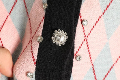 CM | MW Vintage jersey de punto con cuadros de diamantes