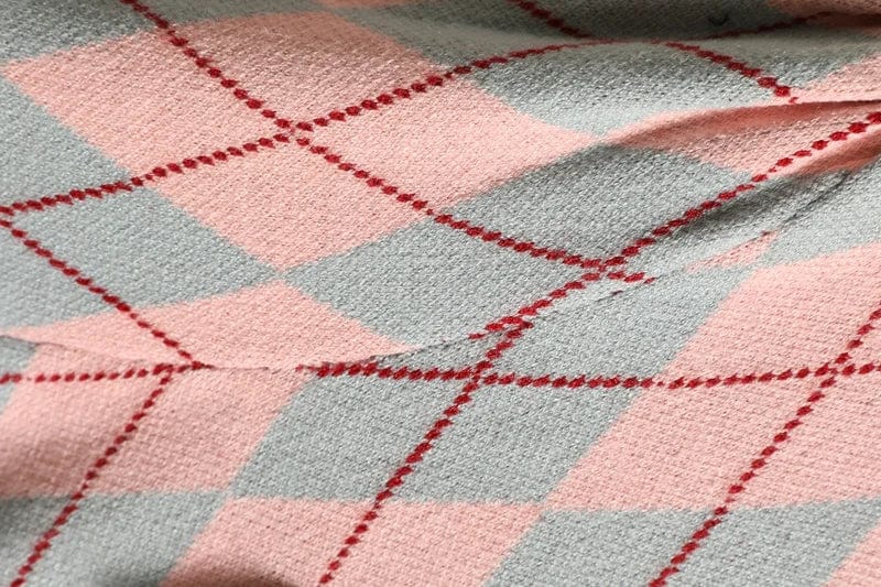 CM | MW Vintage jersey de punto con cuadros de diamantes