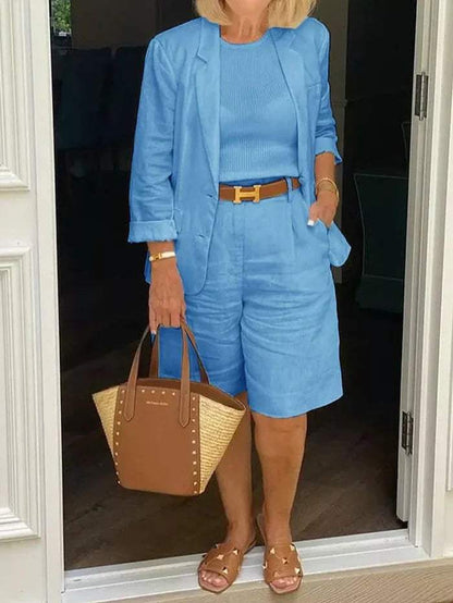 CM | Elegante blazer y pantalones cortos - Con estilo - Ideal para los días cálidos