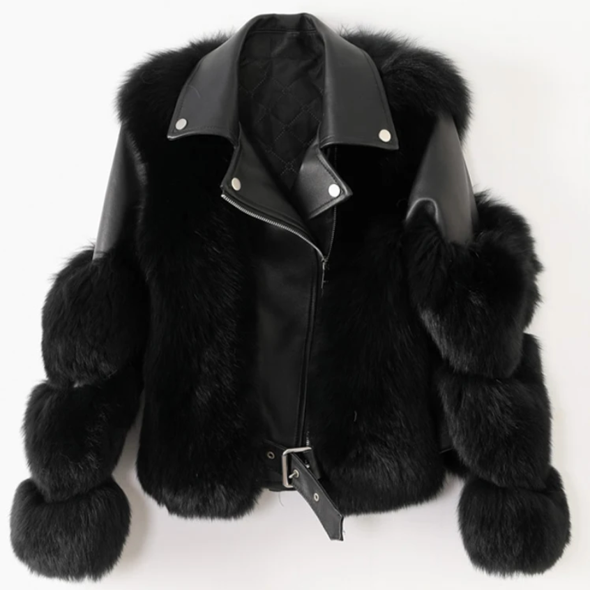 Eugenia® | Arctic luxury leather jacket with fur