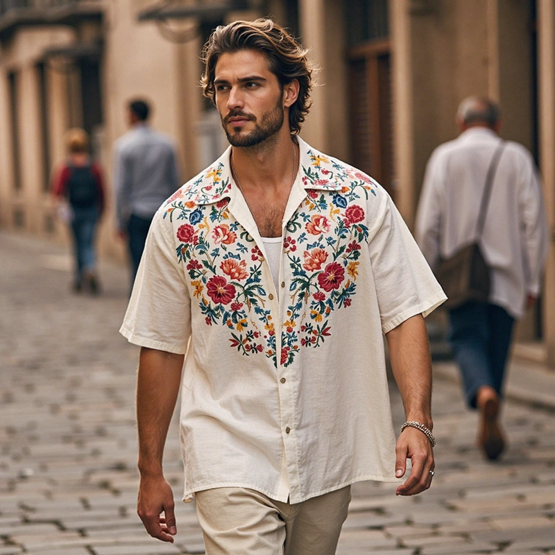 Camisa de estilo vintage atemporal