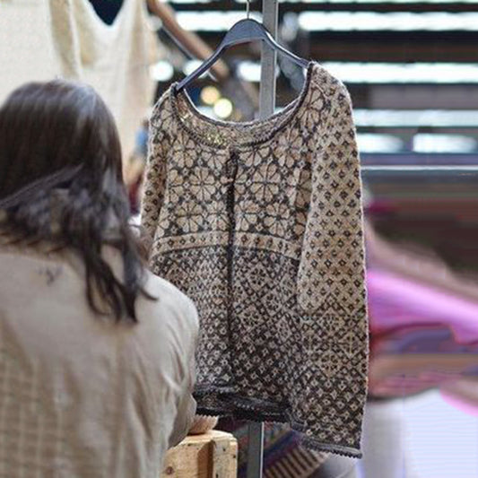 Vintage Amersfoort Icelandic Knit Jacquard Warmth Cardigan Unisex elevenforest