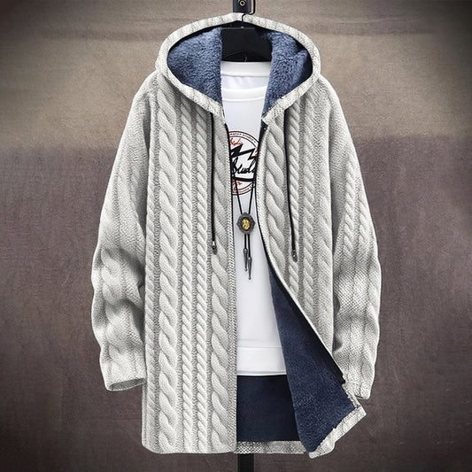 Men's Vintage Jacquard Knitted Comfort Hooded Cardigan elevenforest