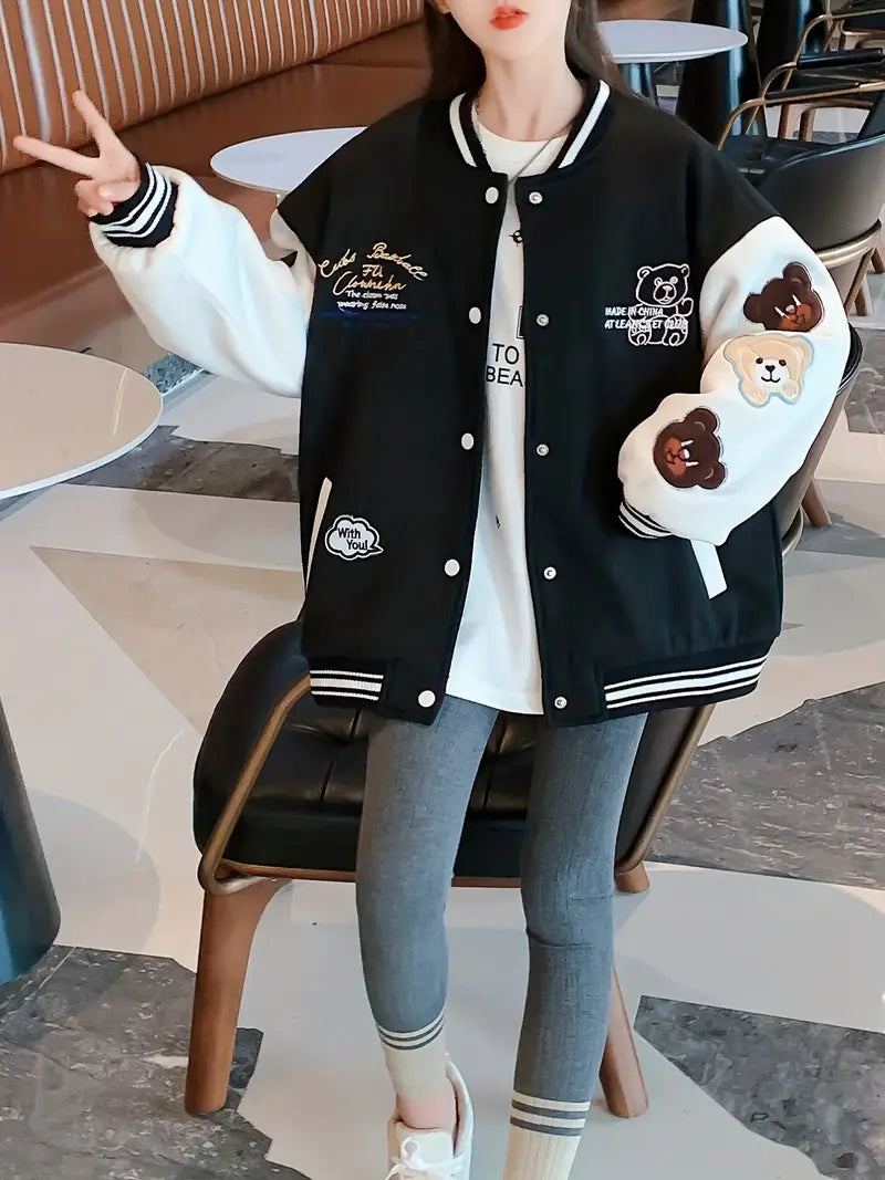 CM | Chaqueta de colegio con acogedor estampado de osos