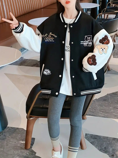 CM | Chaqueta de colegio con acogedor estampado de osos