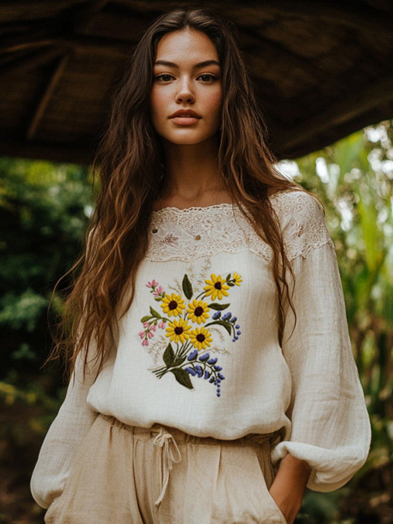 Blusa de estilo vintage atemporal