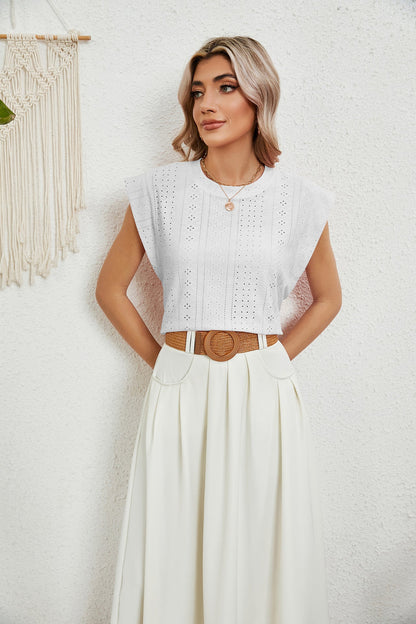 CM | Gilet d'été T-shirt à manches courtes creuses