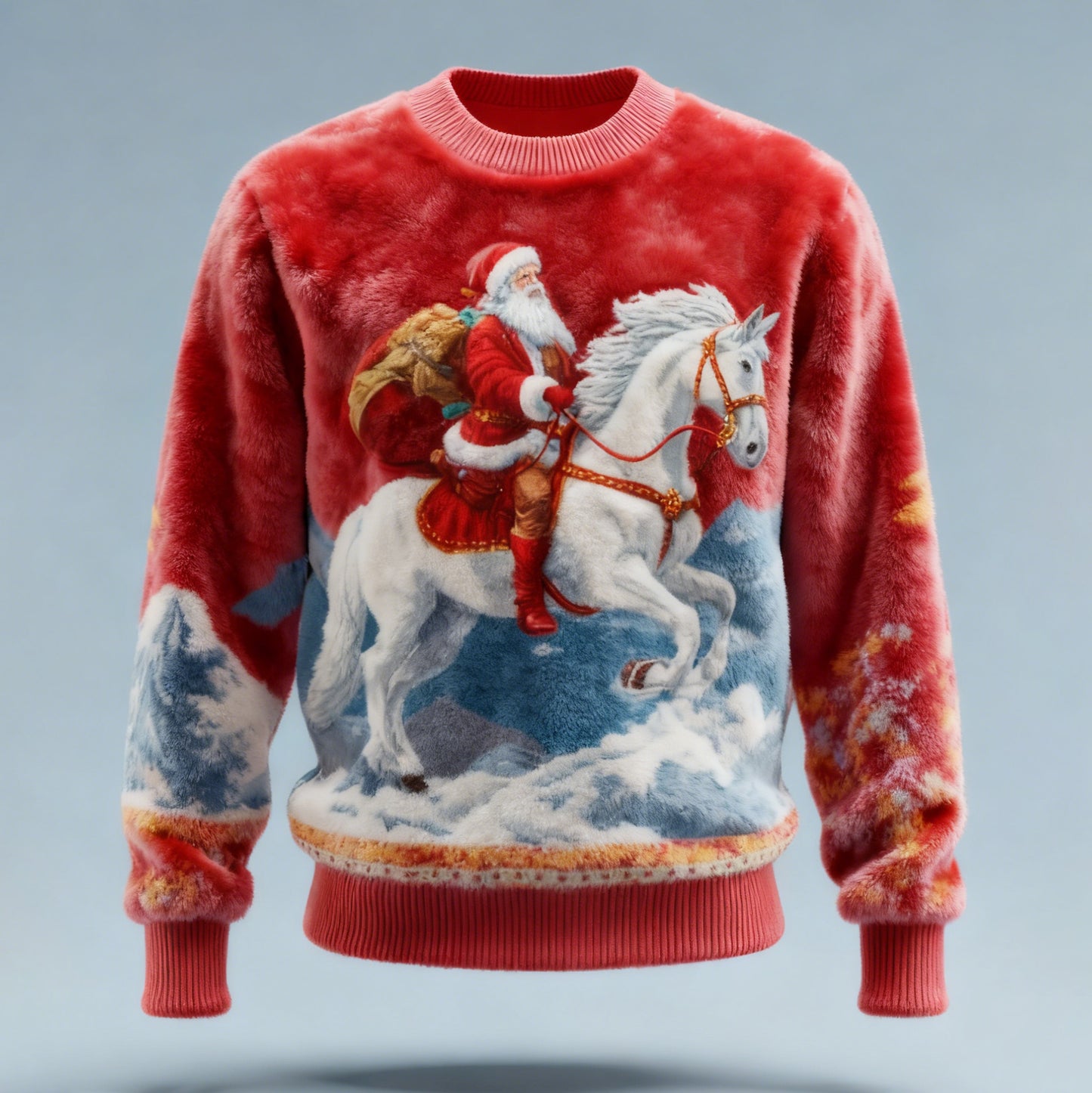 Comstylish Men's Christmas Santa Claus Comfortable Plush Sweatshirt