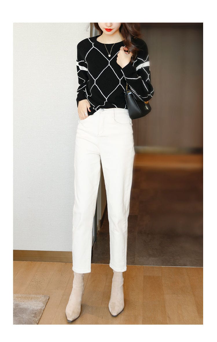 CM | Jersey con estampado de cuadros en contraste 2024