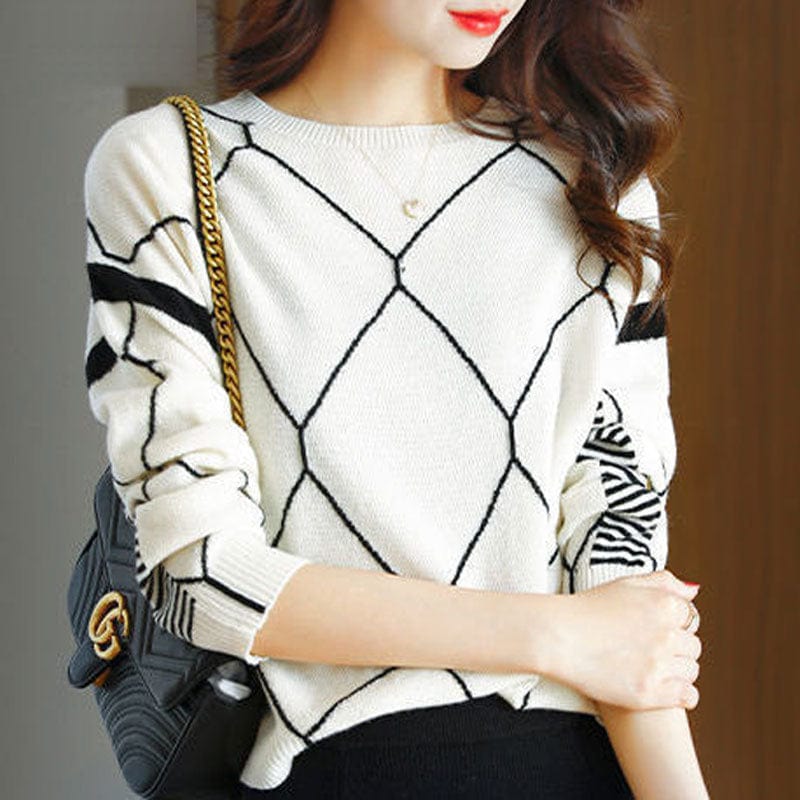 CM | Jersey con estampado de cuadros en contraste 2024