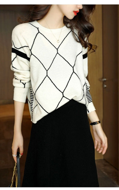 CM | Jersey con estampado de cuadros en contraste 2024