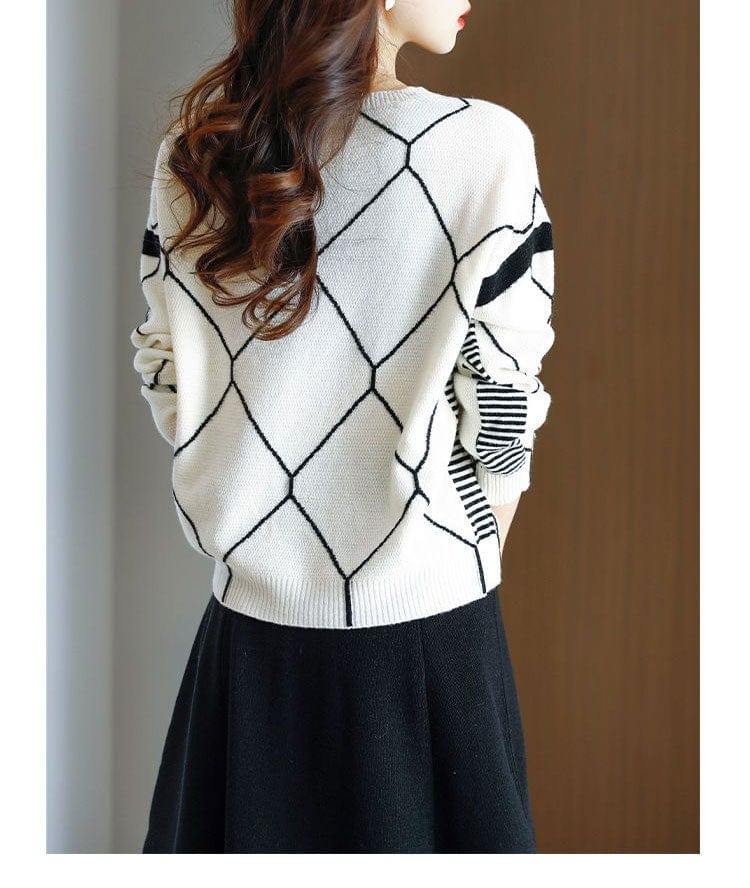 CM | Jersey con estampado de cuadros en contraste 2024