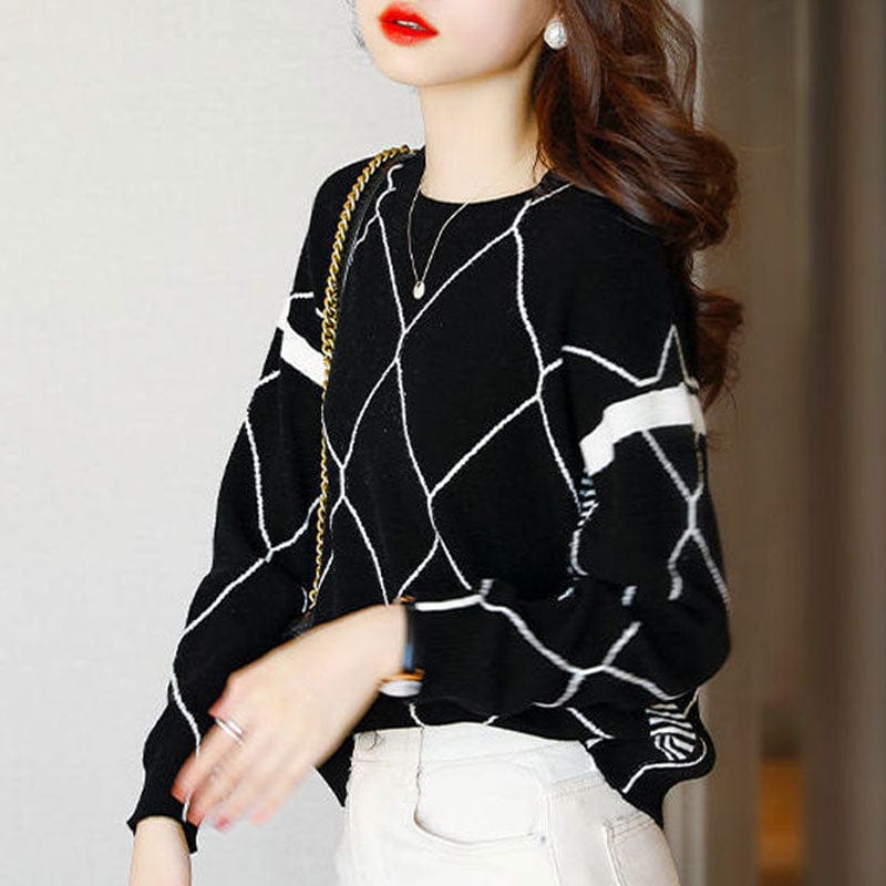 CM | Jersey con estampado de cuadros en contraste 2024