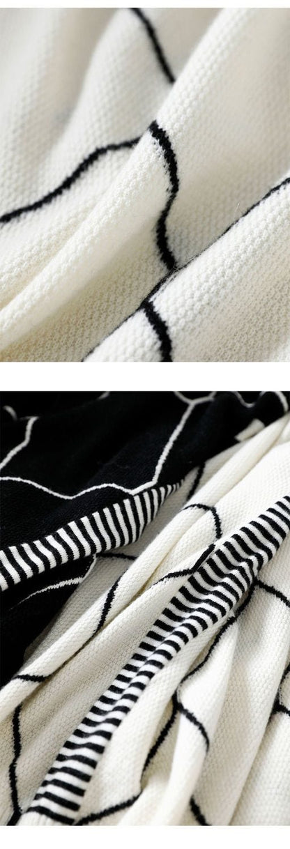 CM | Jersey con estampado de cuadros en contraste 2024