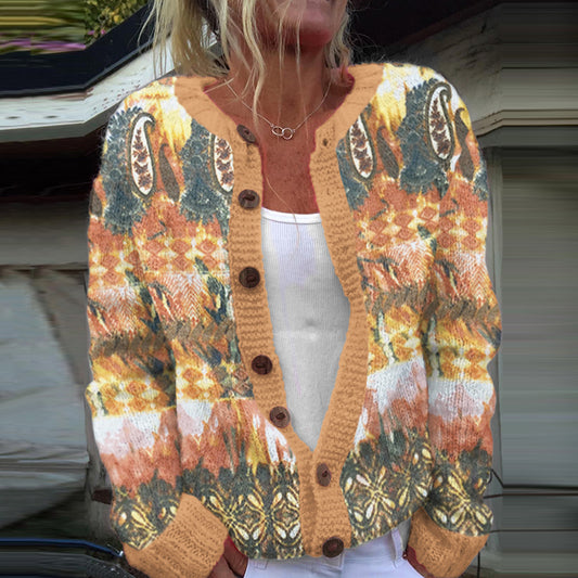 Vintage Icelandic Paisley Knitted Cardigan Sweater elevenforest