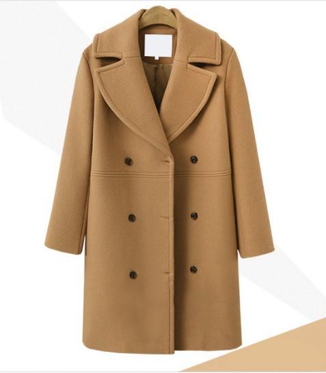 Casual Woolen Double-Breasted Coat
