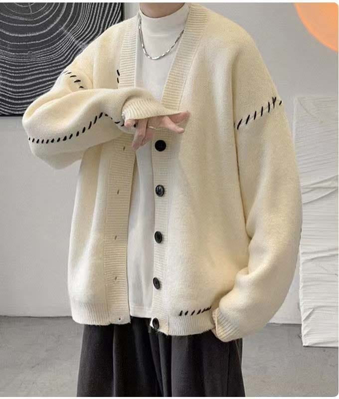CM | Jersey de punto con cuello en V vintage
