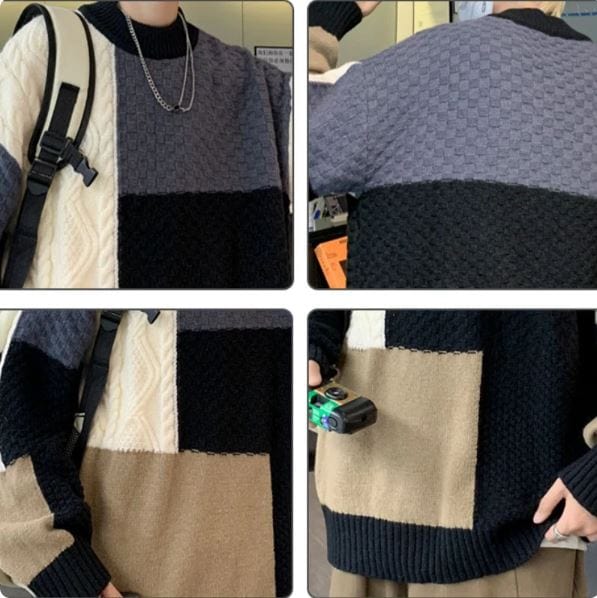 CM | Jersey de punto jacquard patchwork