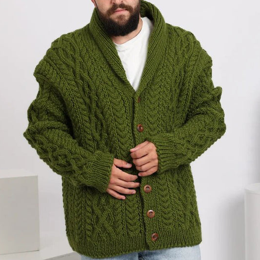 Vintage Aran Sweater Knit Textured Cardigan Sweater elevenforest