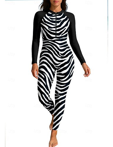 Rash Guard Full Body Swimwear Dive Skin Suit Front Zip Upf50+ Quick Dry High Elasticity Long Sleeve Swimwear Surfing Diving Snorkeling Summer