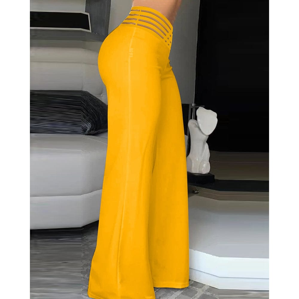 KL | Pantalones acampanados de elastano con cintura cruzada