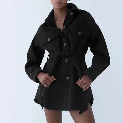 CM | Chaqueta camisera de señora con cinturón