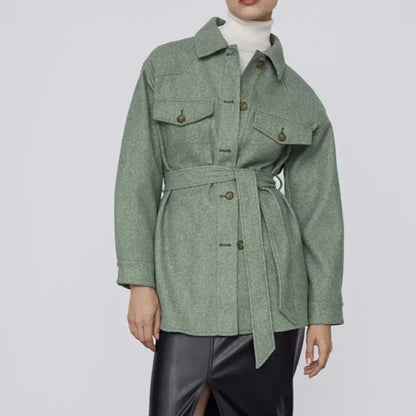 CM | Chaqueta camisera de señora con cinturón