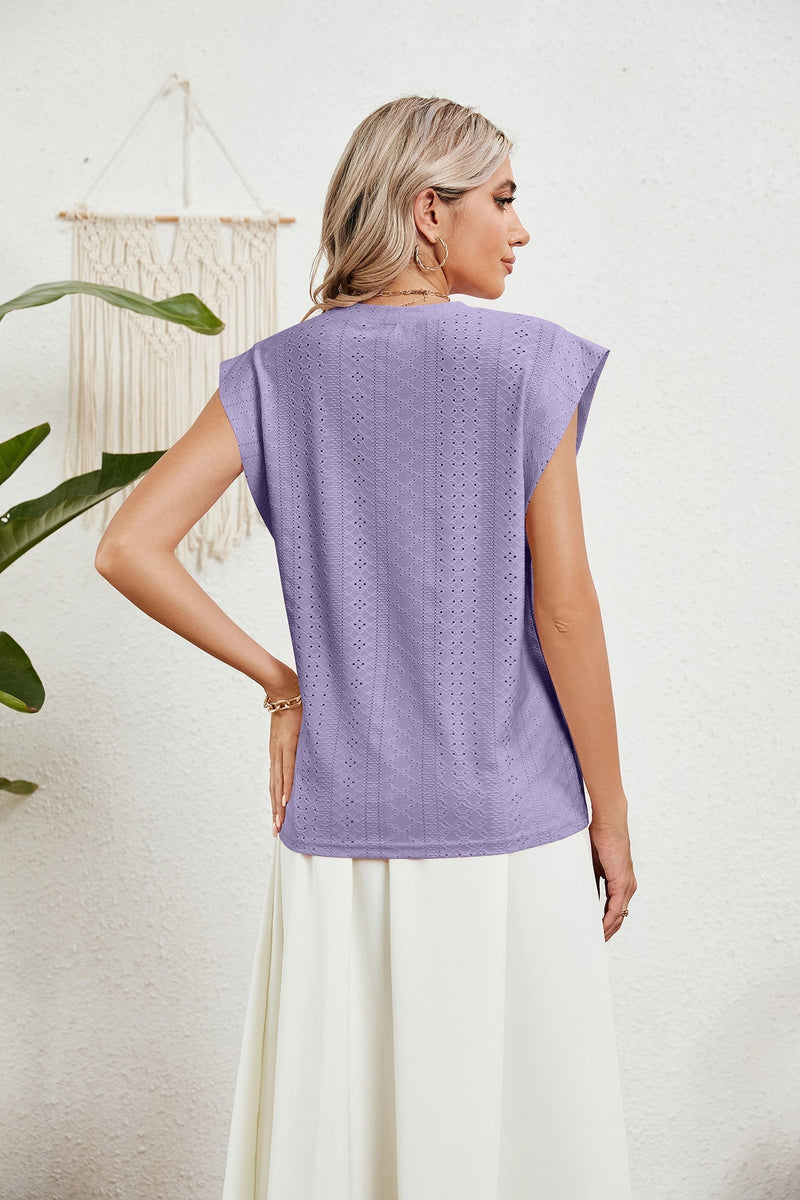 CM | Gilet d'été T-shirt à manches courtes creuses