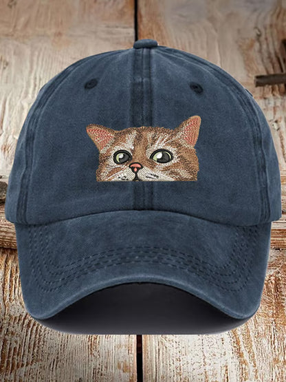 Cute Cat Animal Print Vintage Baseball Cap elevenforest