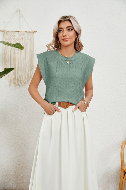 CM | Gilet d'été T-shirt à manches courtes creuses