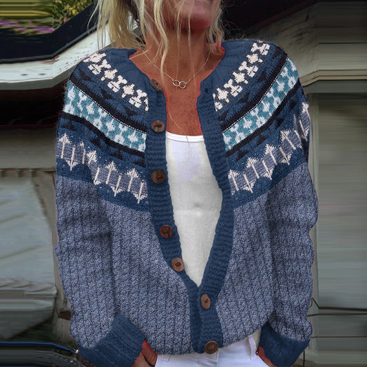 Vintage Icelandic Tribal Knitted Cardigan Sweater elevenforest