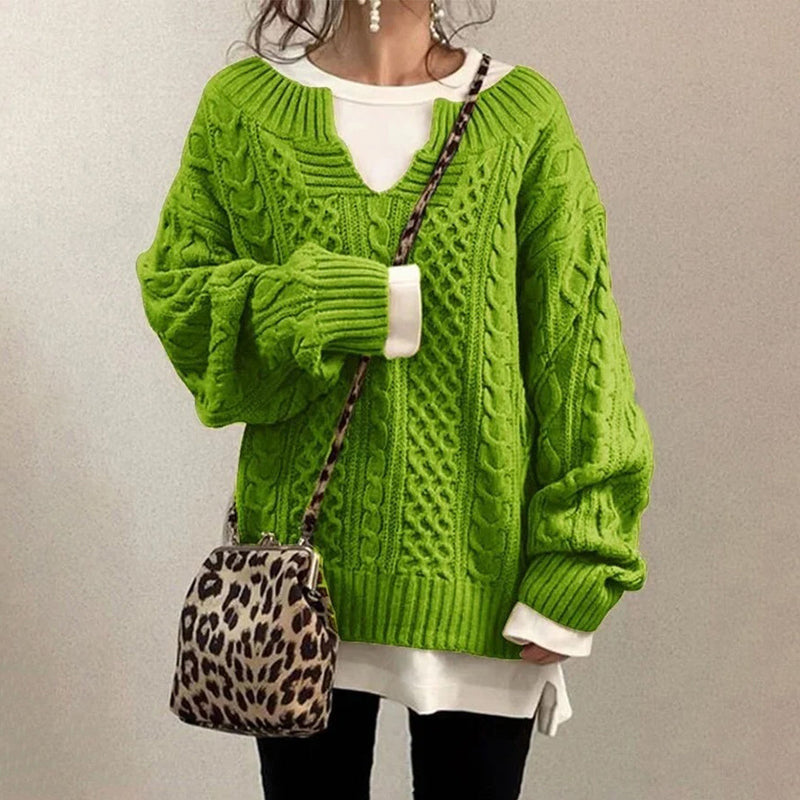 Jersey de algodón con trenzas, escote de ojo de cerradura y paneles de texturas mixtas