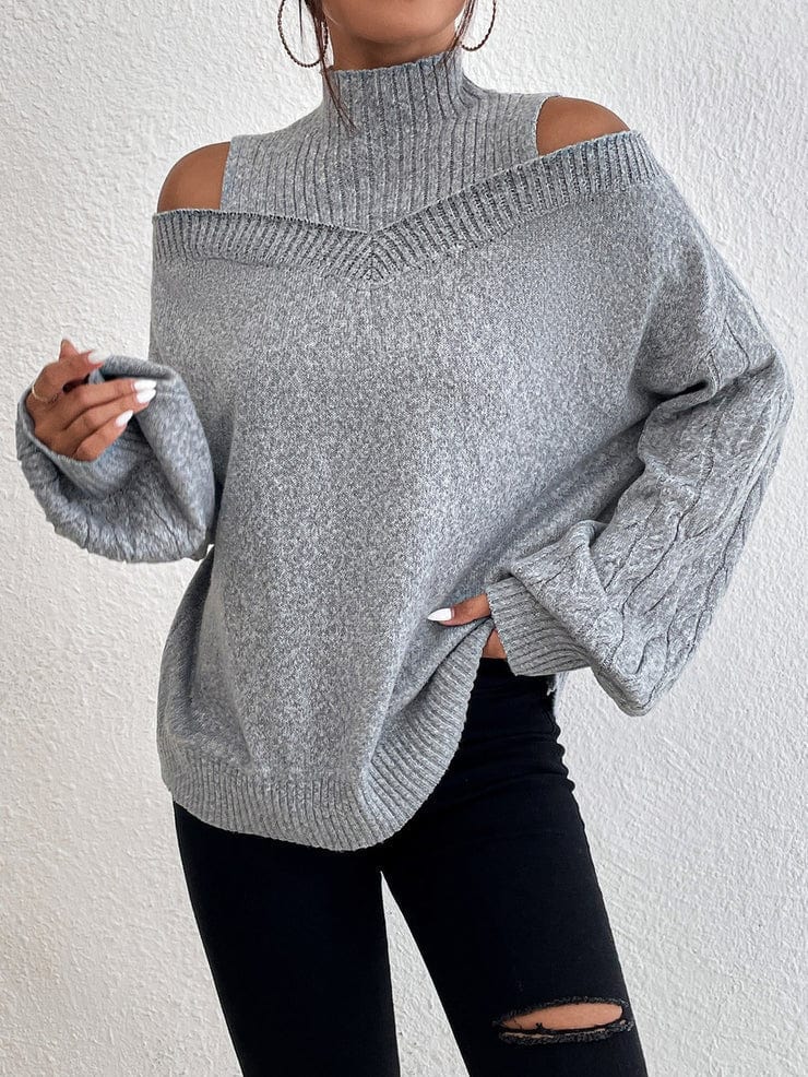 CM | MW Jersey gris con hombros descubiertos
