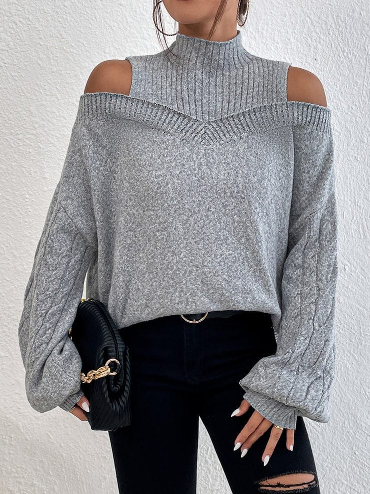 CM | MW Jersey gris con hombros descubiertos