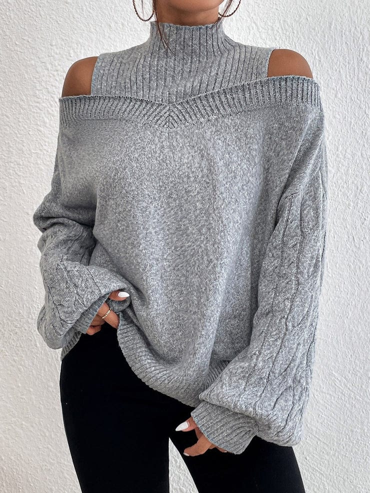 CM | MW Jersey gris con hombros descubiertos